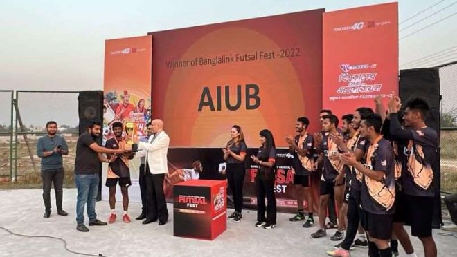 AIUB named champion of Banglalink World Cup Carnival Futsal Fest-2022 2