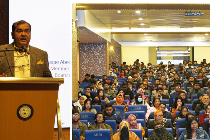 AIUB freshman student orientation for the spring 2023-2024 semester held