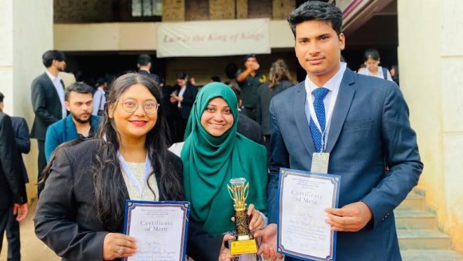 IUB awarded ‘Best International Team’ at int’l moot court competition in India