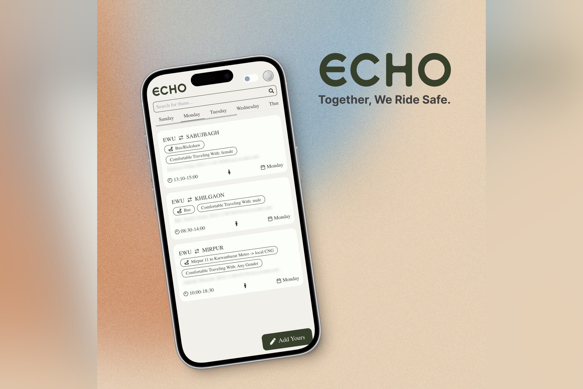 Echo: The web application designed for EWU students to commute safely ...