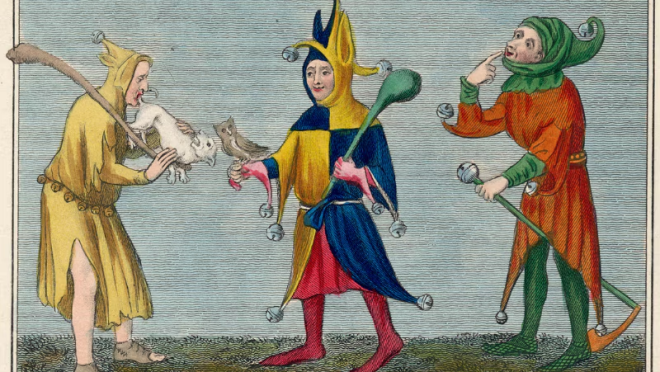 English court jesters from the 14th century | Photo credit: Mary Evans Picture Library 2021