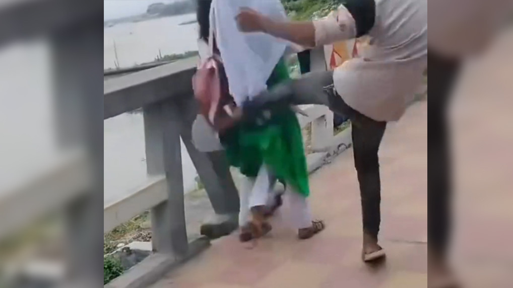 The viral video shows a teenage boy kicking a schoolgirl in Narayanganj’s Sonargaon.