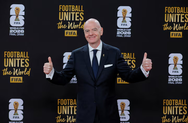 John F. Kennedy Center for the Performing Arts, Washington, D.C., U.S. – December 5, 2025 FIFA President Gianni Infantino arrives on the red carpet ahead of the FIFA World Cup 2026 Draw REUTERS/Brian Snyder/File Photo