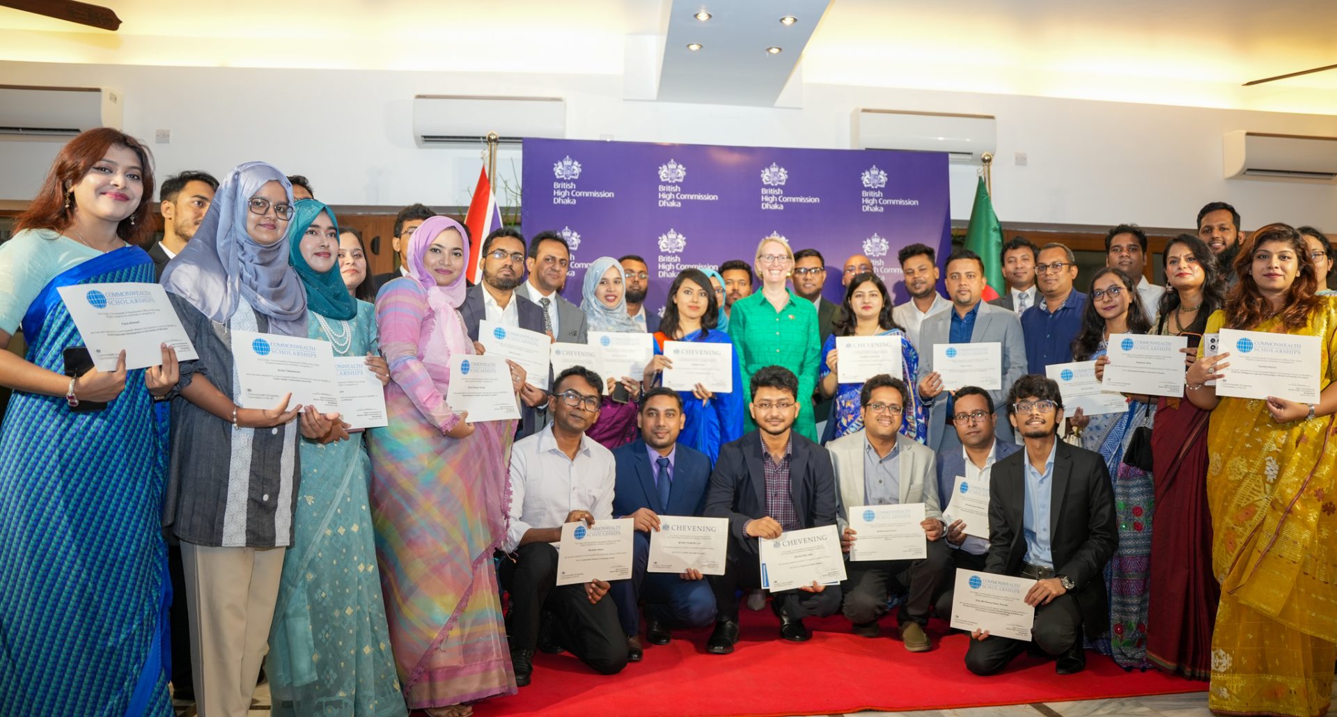 Chevening and Commonwealth Scholars at the reception hosted by British High Commissioner Sarah Cooke