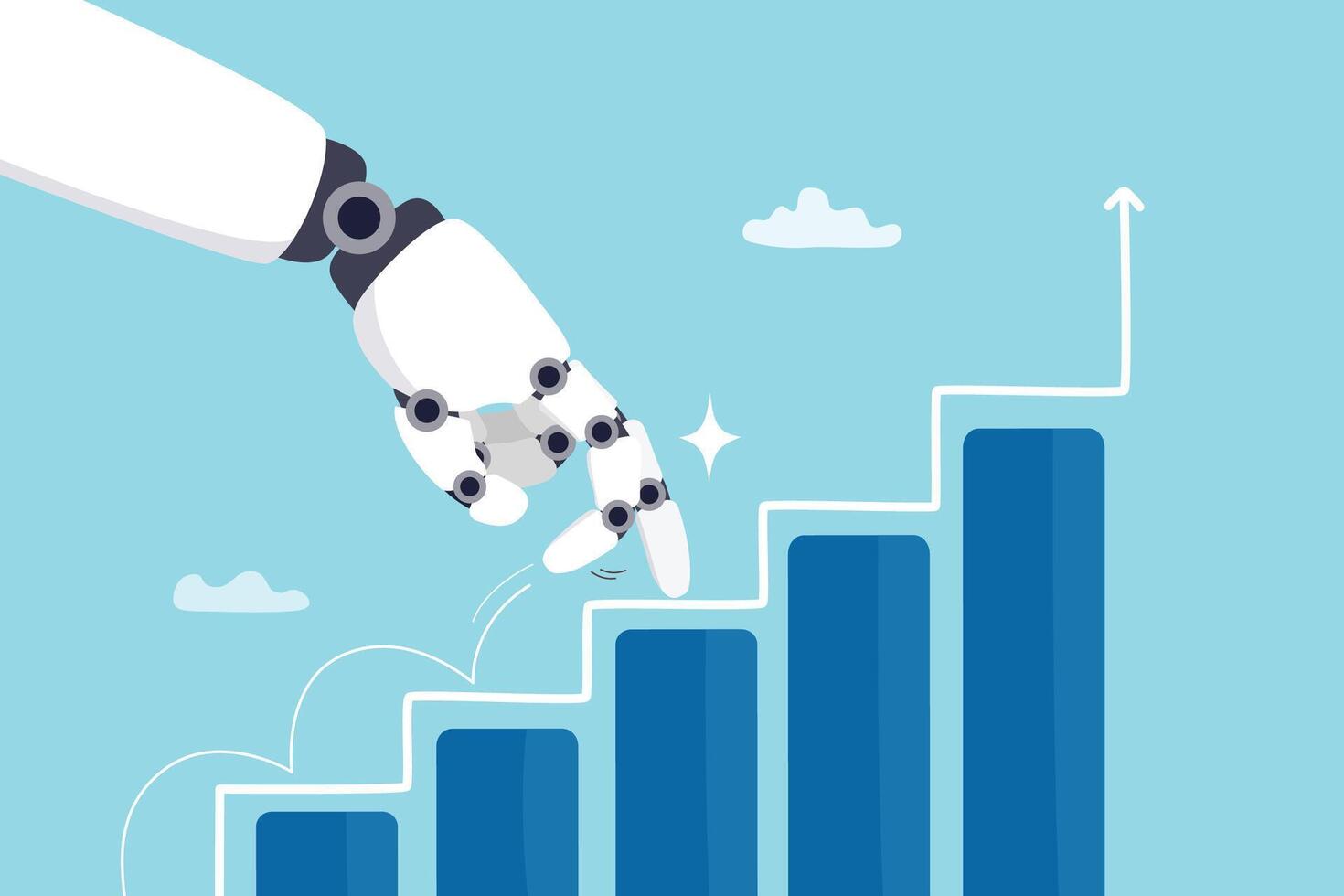 rise-of-ai-artificial-intelligence-innovation-technology-to-develop-growth-success-or-progress-automation-or-ai-for-marketing-and-financial-business-concept-robot-hand-walk-up-growth-graph-vector